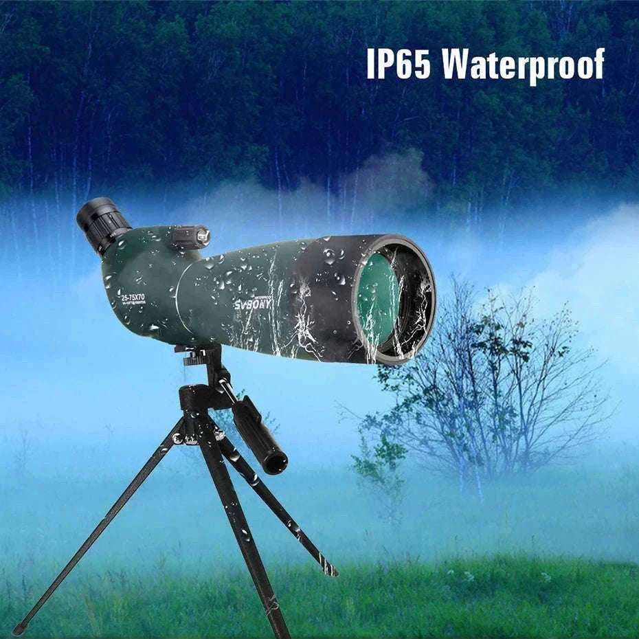 SVBONY SV28 25-75x70 Spotting Scope for Clear Distance Viewing-Black 25-75X70