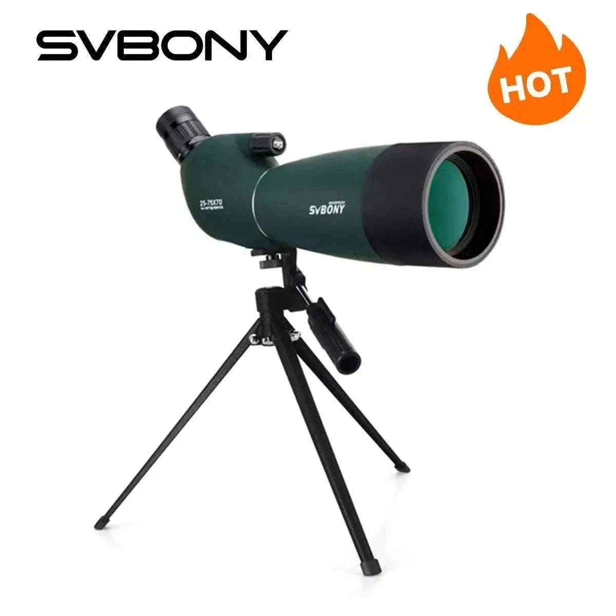 SVBONY SV28 25-75x70 Spotting Scope for Clear Distance Viewing-Black 25-75X70