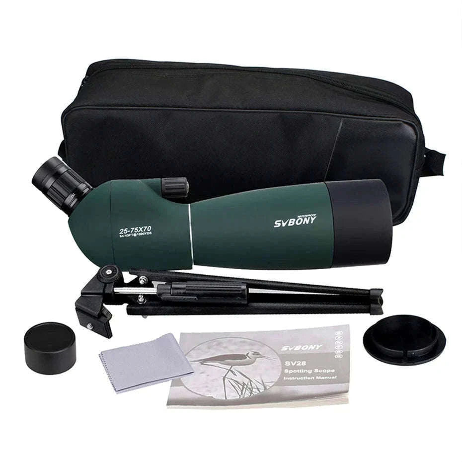 SVBONY SV28 25-75x70 Spotting Scope for Clear Distance Viewing-Black 25-75X70