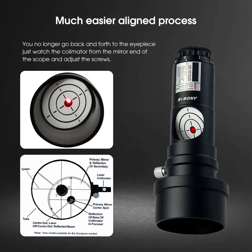 SVBONY Telescope Collimator with 2" Adapter for Newtonian Reflectors-Red Laser Collimator