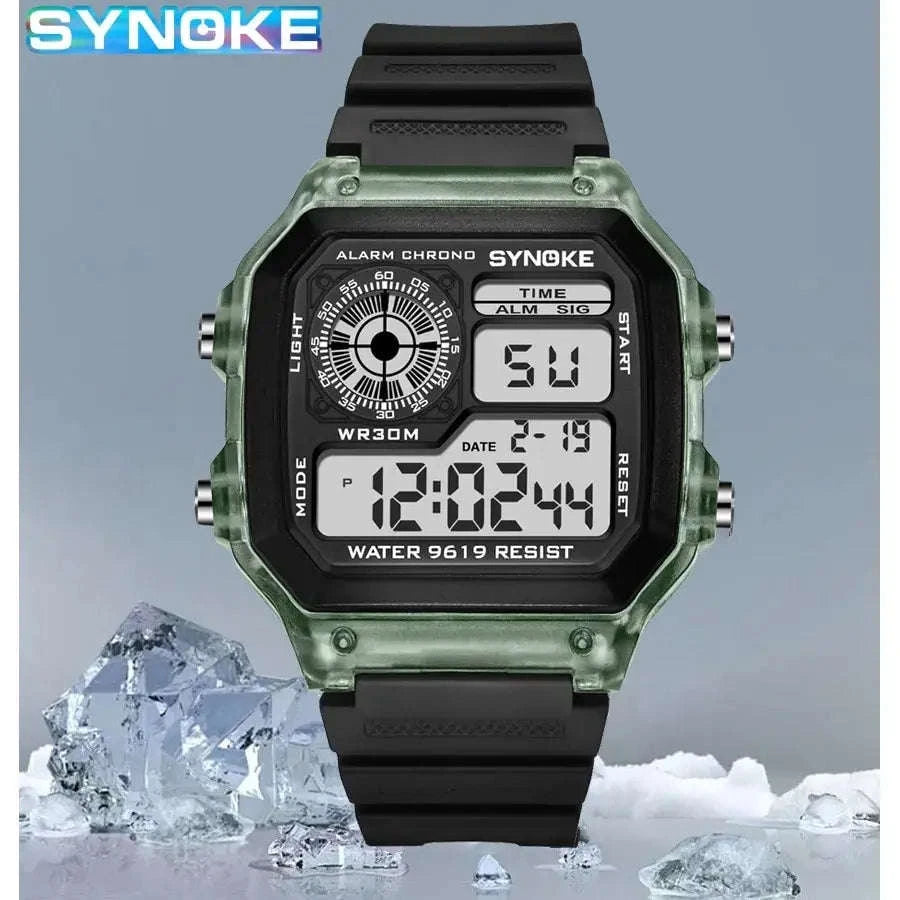 SYNOKE Digital Sports Watch with Multifunction Luminous Display-Grey