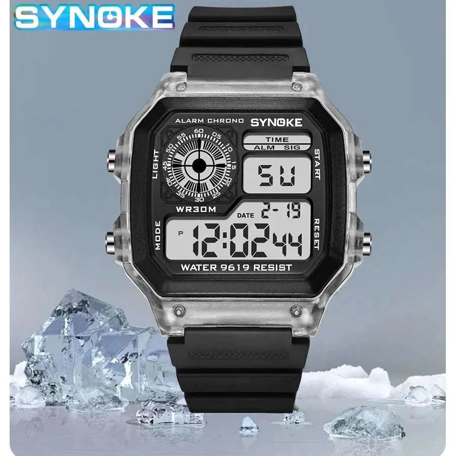SYNOKE Digital Sports Watch with Multifunction Luminous Display-Grey
