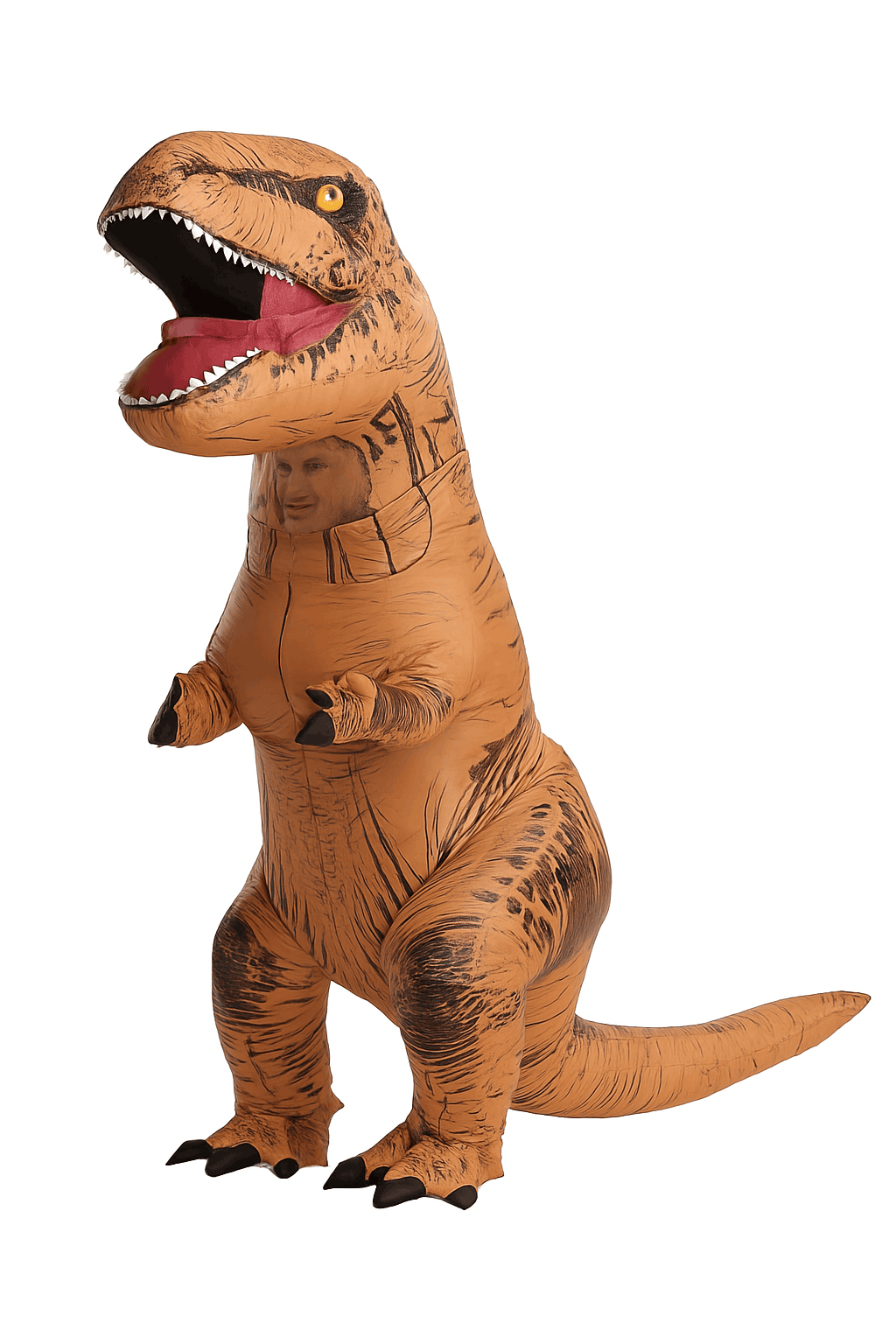 T-Rex Inflatable Dinosaur Costume for Kids and Adults-Brown / Fit Height 150-200cm / T-REX