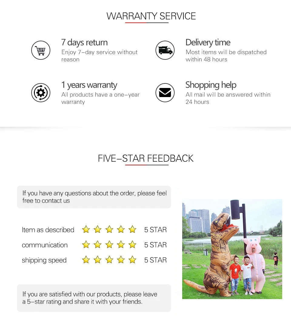 T‑Rex Inflatable Dinosaur Costume for Kids and Adults-Brown / Fit Height 150-200cm / T-REX