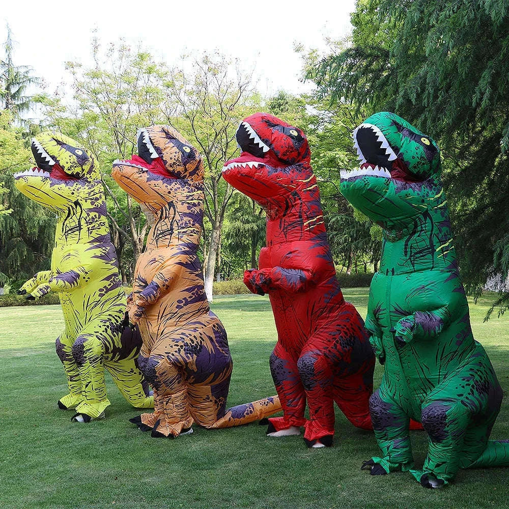 T-Rex Inflatable Dinosaur Costume for Kids and Adults-Brown / Fit Height 150-200cm / T-REX