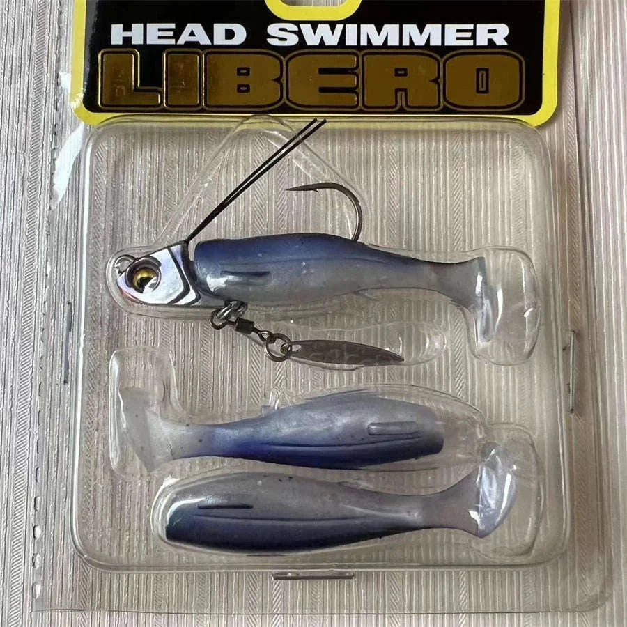 T-Tail Soft Swimbait with Rotating Blade for Bass and Sea Fishing-YELLOW / 7G