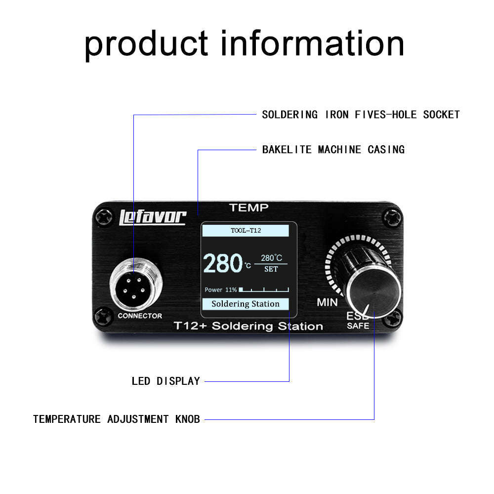 T12 75W Digital Soldering Iron Station-T12NEW SET1 / US