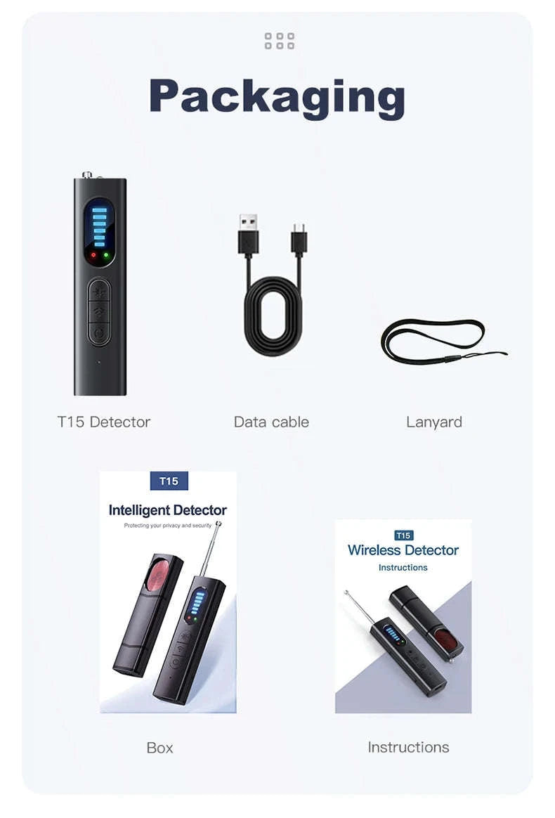 T15 Wireless Signal Detector Anti‑Surveillance Scanner-T15