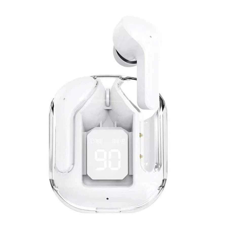 T2 Transparent Bluetooth Earphones with HIFI LED Display-Green