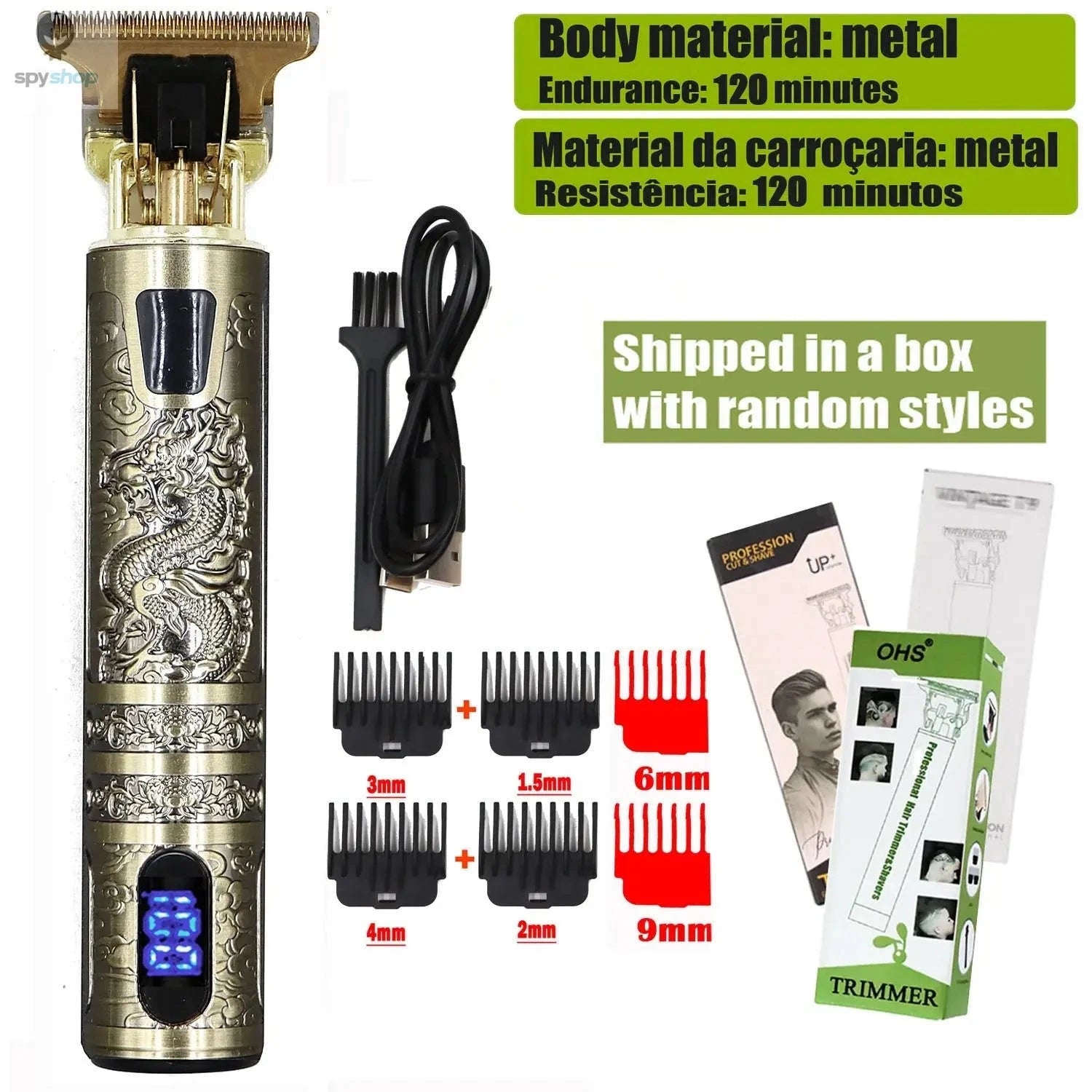 T9 Hair Clipper – Precision Trimmer for Clean Lines and Easy Grooming-OHS S2 DRAGON