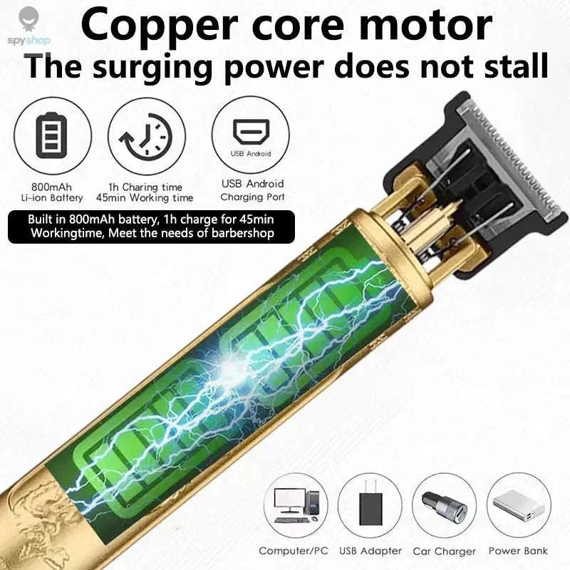 T9 USB Electric Hair Clipper for Men-Gold Panlong