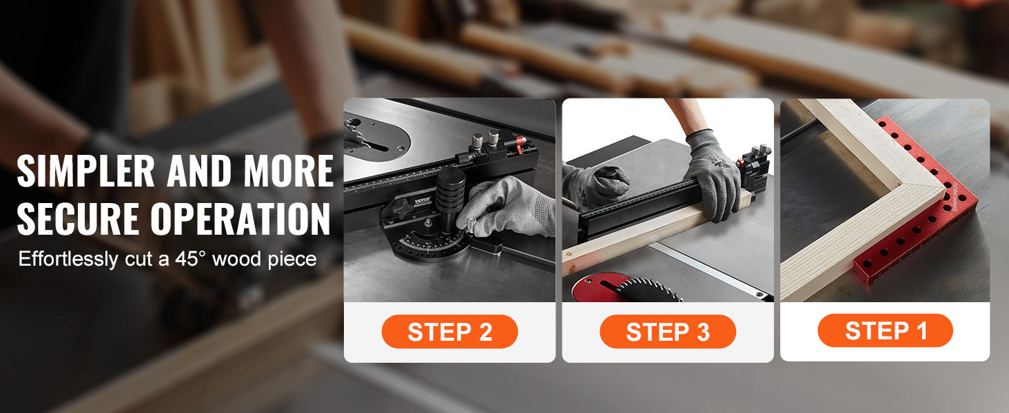 Precision Miter Gauge for Table Saws with 15 Positive Stops