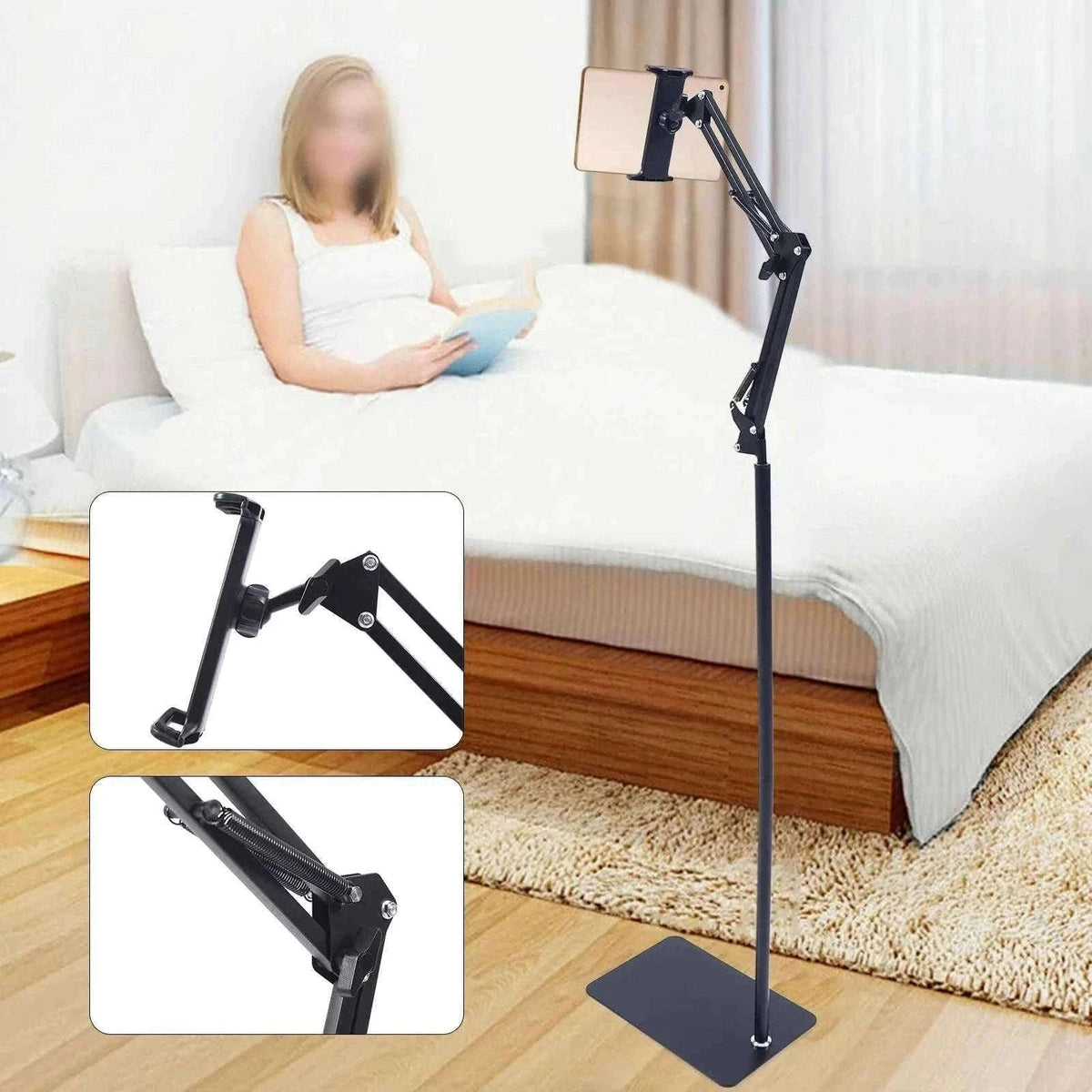 Tablet Floor Stand Adjustable Height & 360° Swivel-black / United States