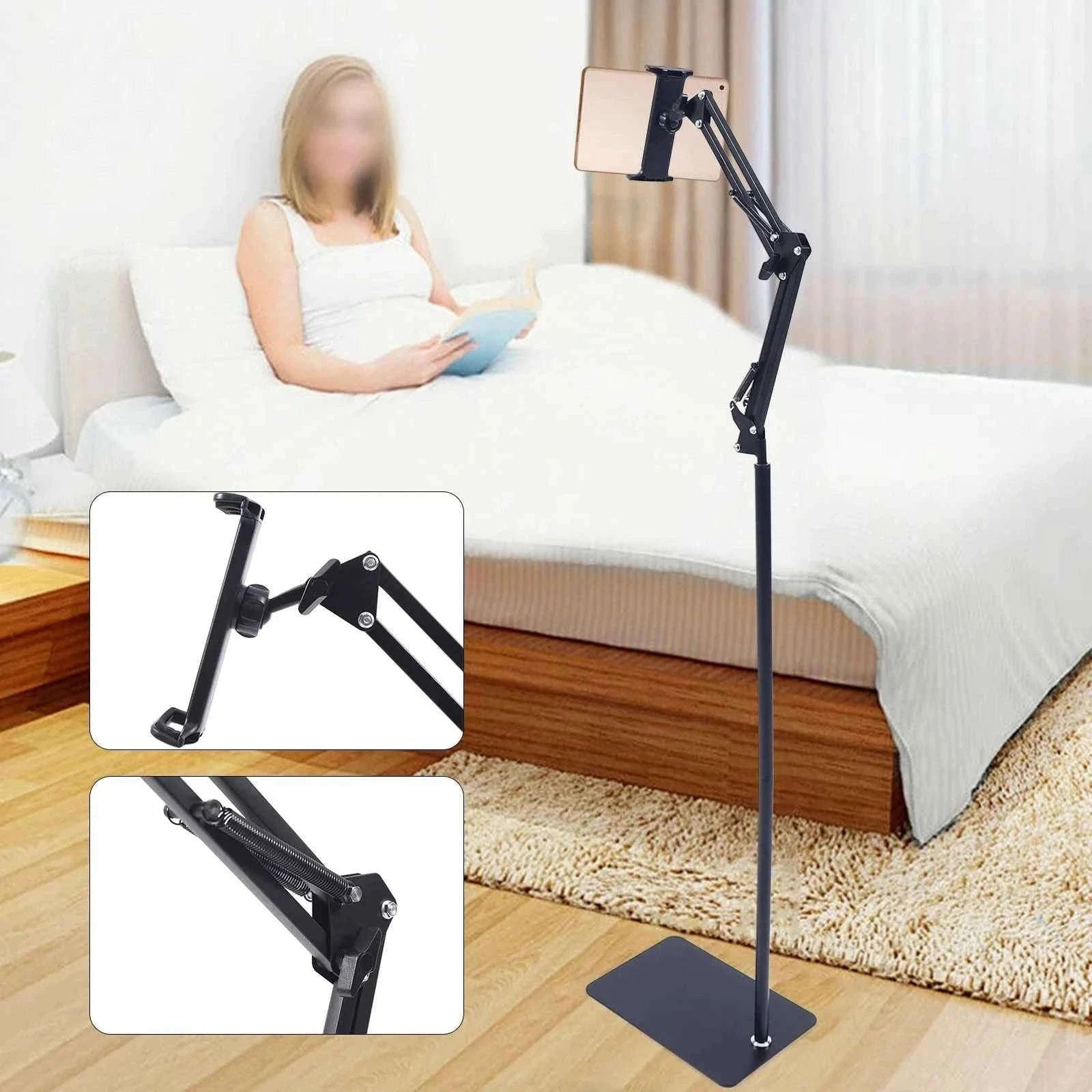 Tablet Floor Stand Adjustable Height & 360° Swivel-black / United States