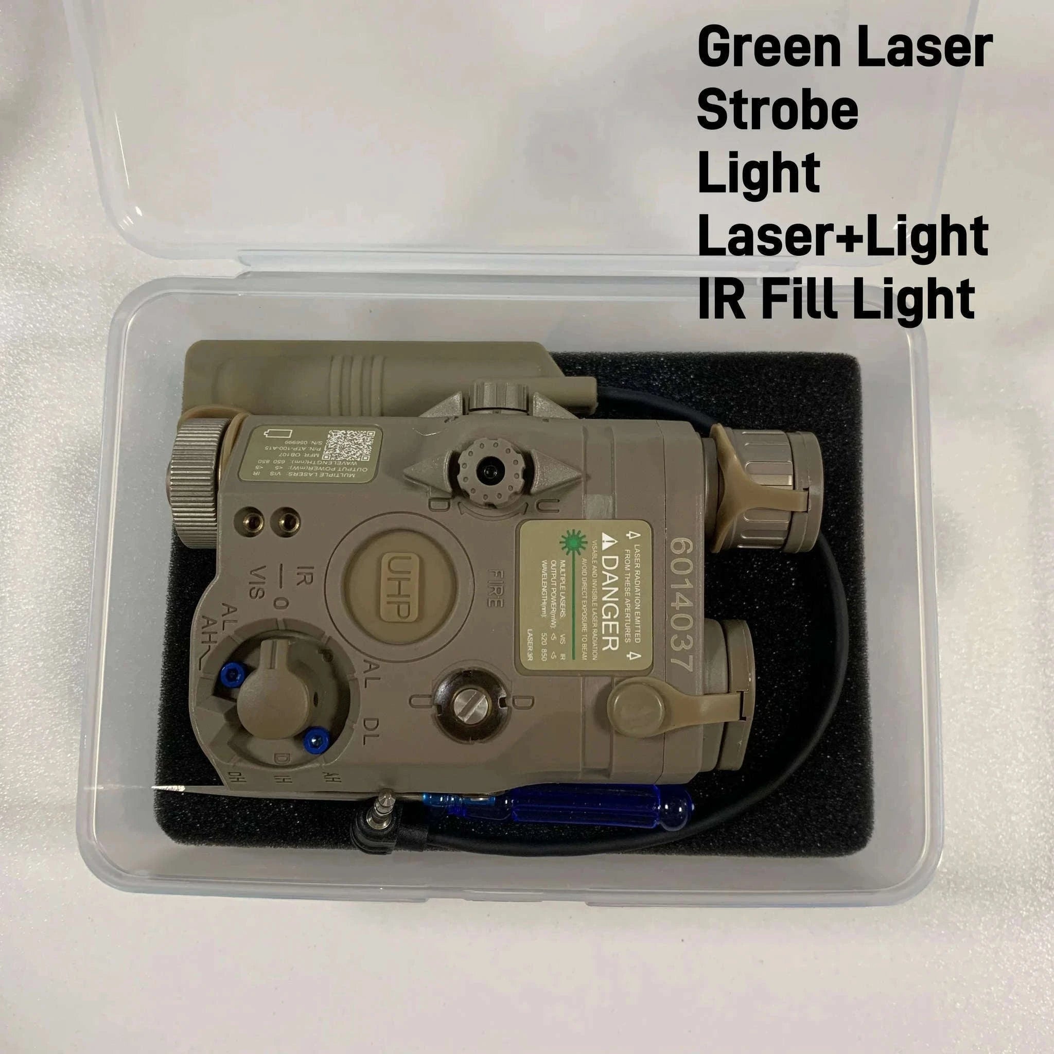 Tactical Airsoft PEQ-15 Laser & Light Module-Red Laser-DE