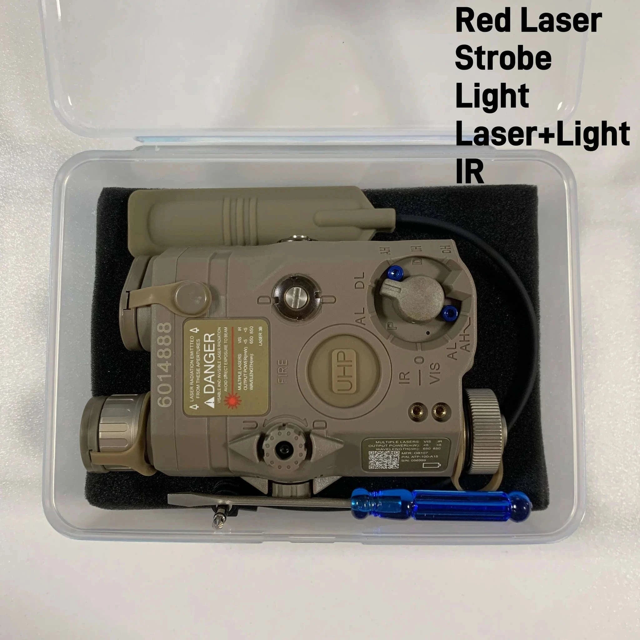 Tactical Airsoft PEQ-15 Laser & Light Module-Red Laser-DE