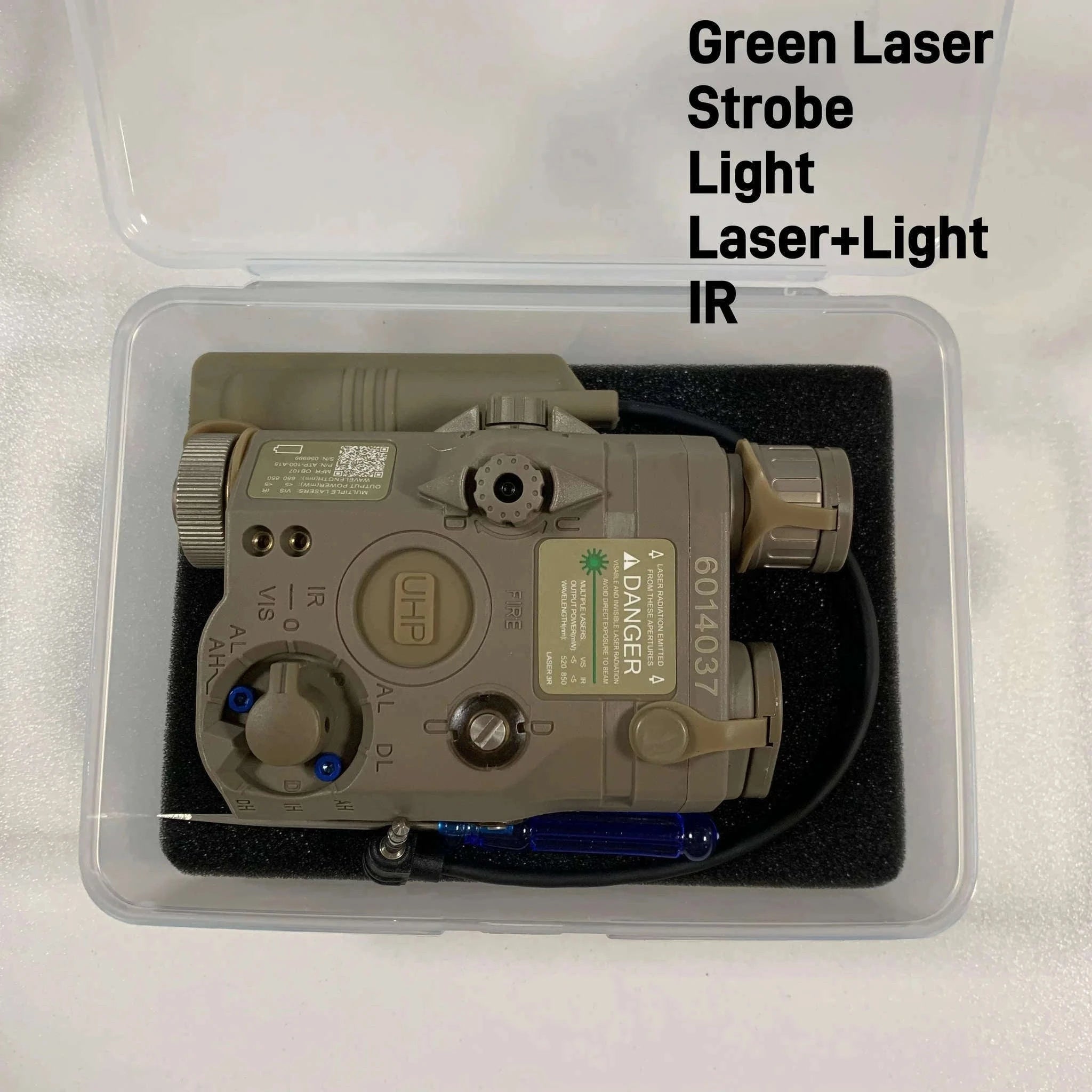 Tactical Airsoft PEQ-15 Laser & Light Module-Red Laser-DE