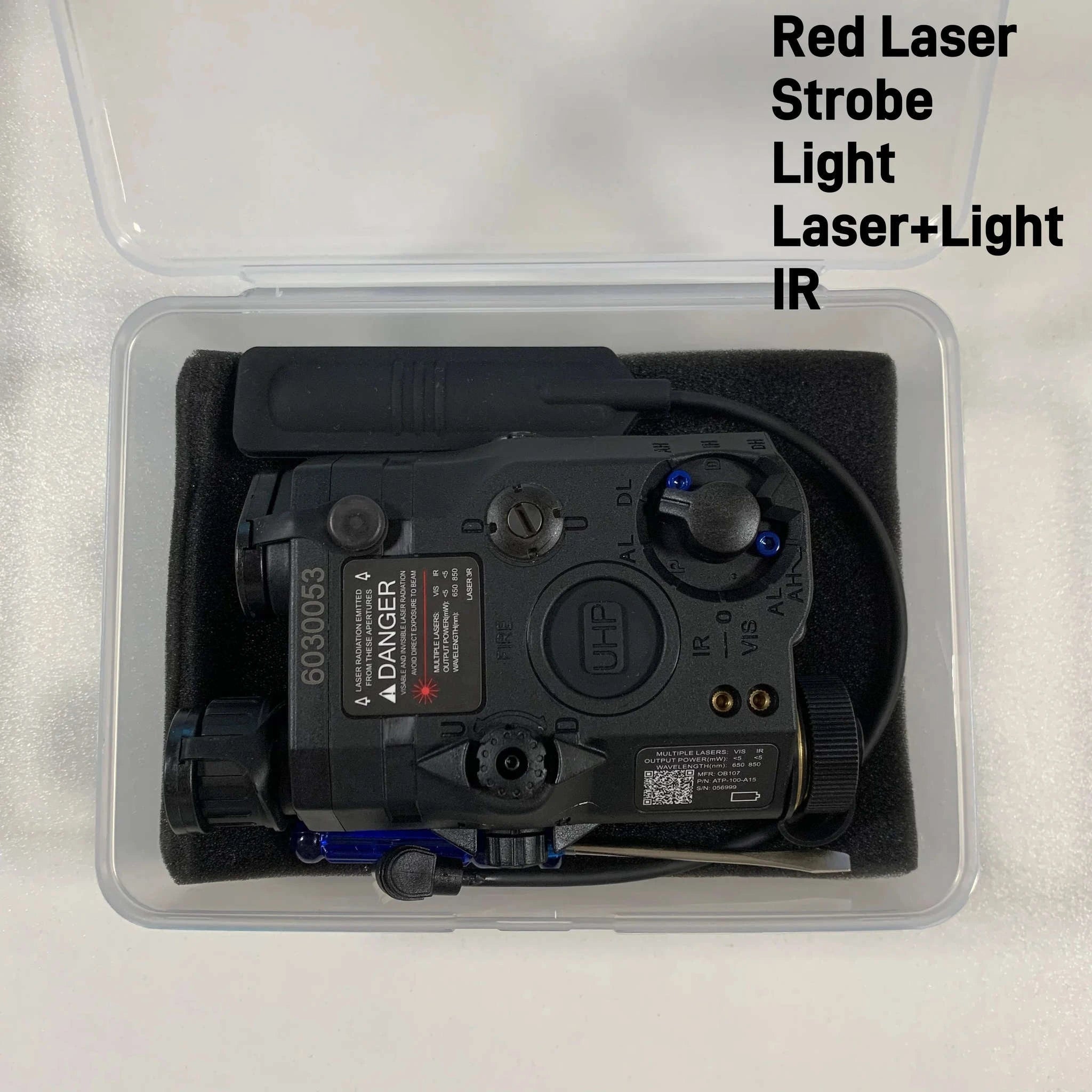 Tactical Airsoft PEQ-15 Laser & Light Module-Red Laser-DE