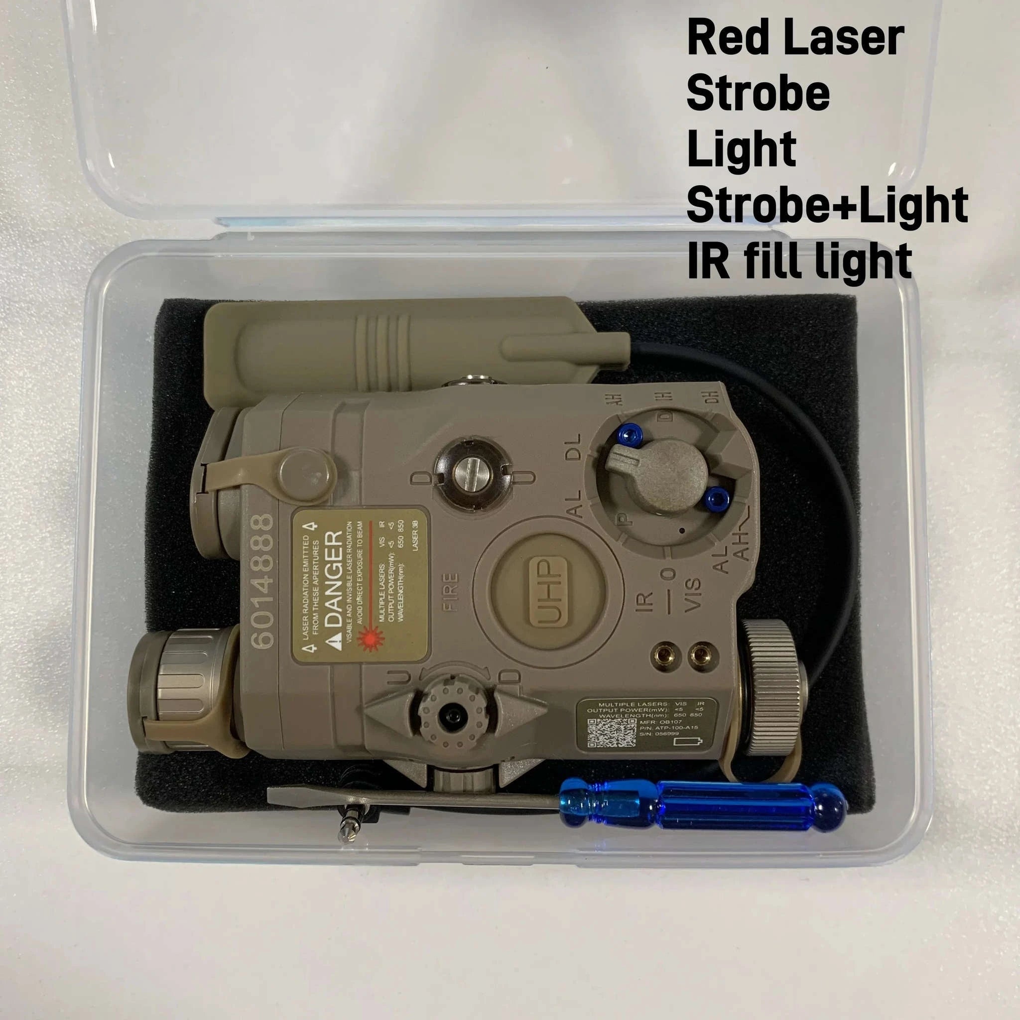Tactical Airsoft PEQ-15 Laser & Light Module-Red Laser-DE