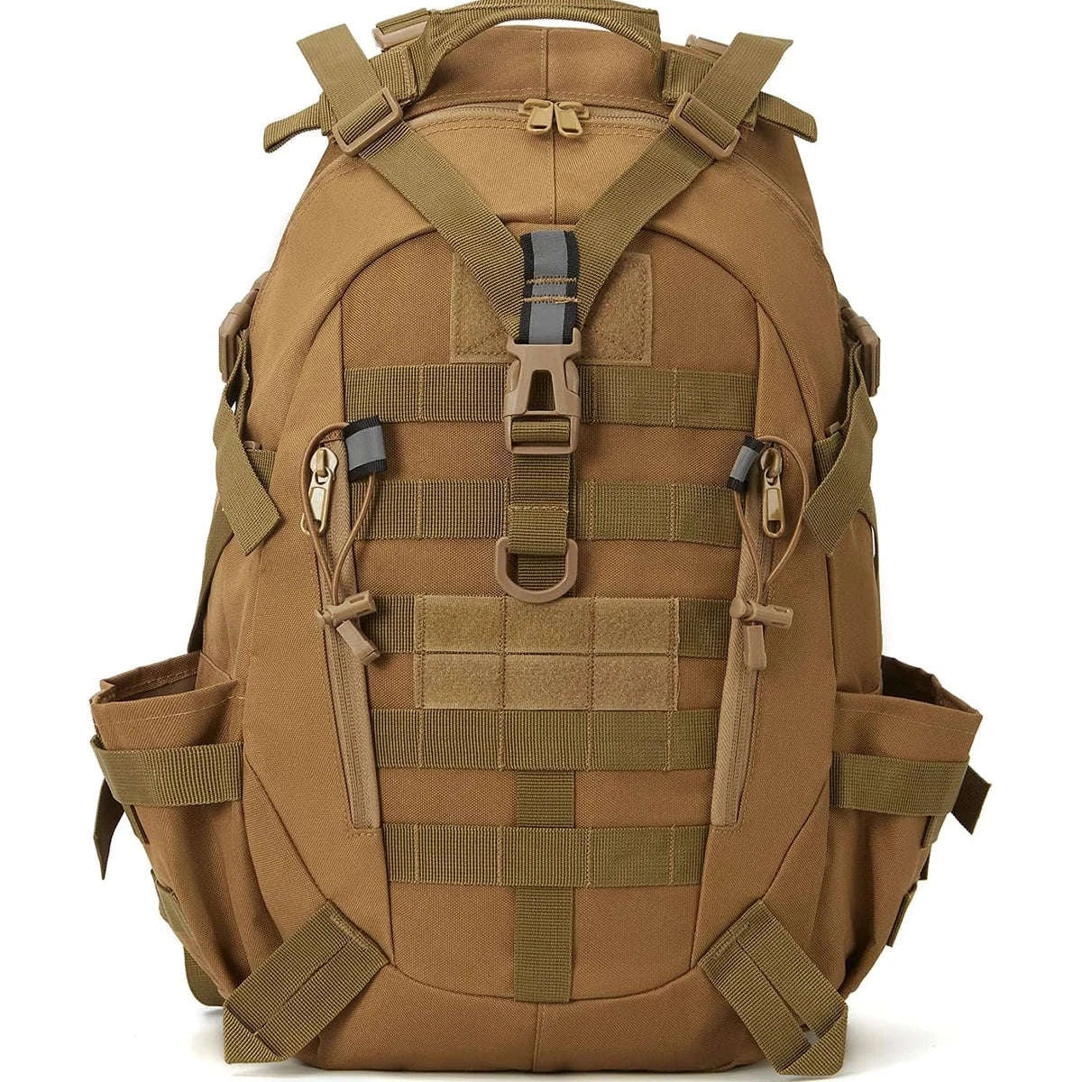Tactical Backpack with Reflective Strips and 20-35L Storage-Khaki / United Kingdom