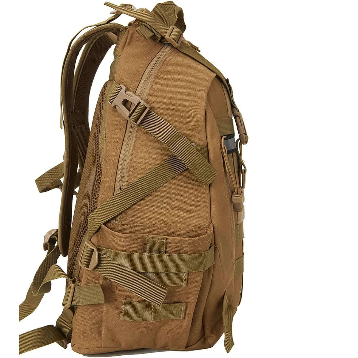 Tactical Backpack with Reflective Strips and 20-35L Storage-Khaki / United Kingdom