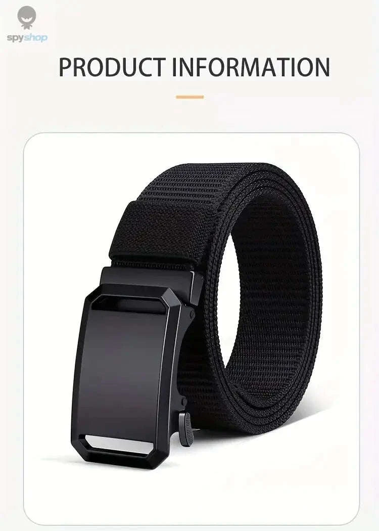 Tactical Canvas Belt – Automatic Buckle, Durable Outdoor Strength-light brown / 120cm