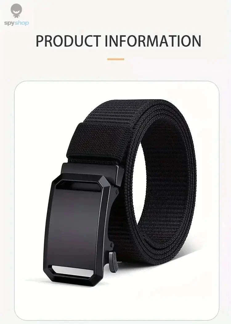 Tactical Canvas Belt with Automatic Buckle for Daily Support-light brown / 120cm