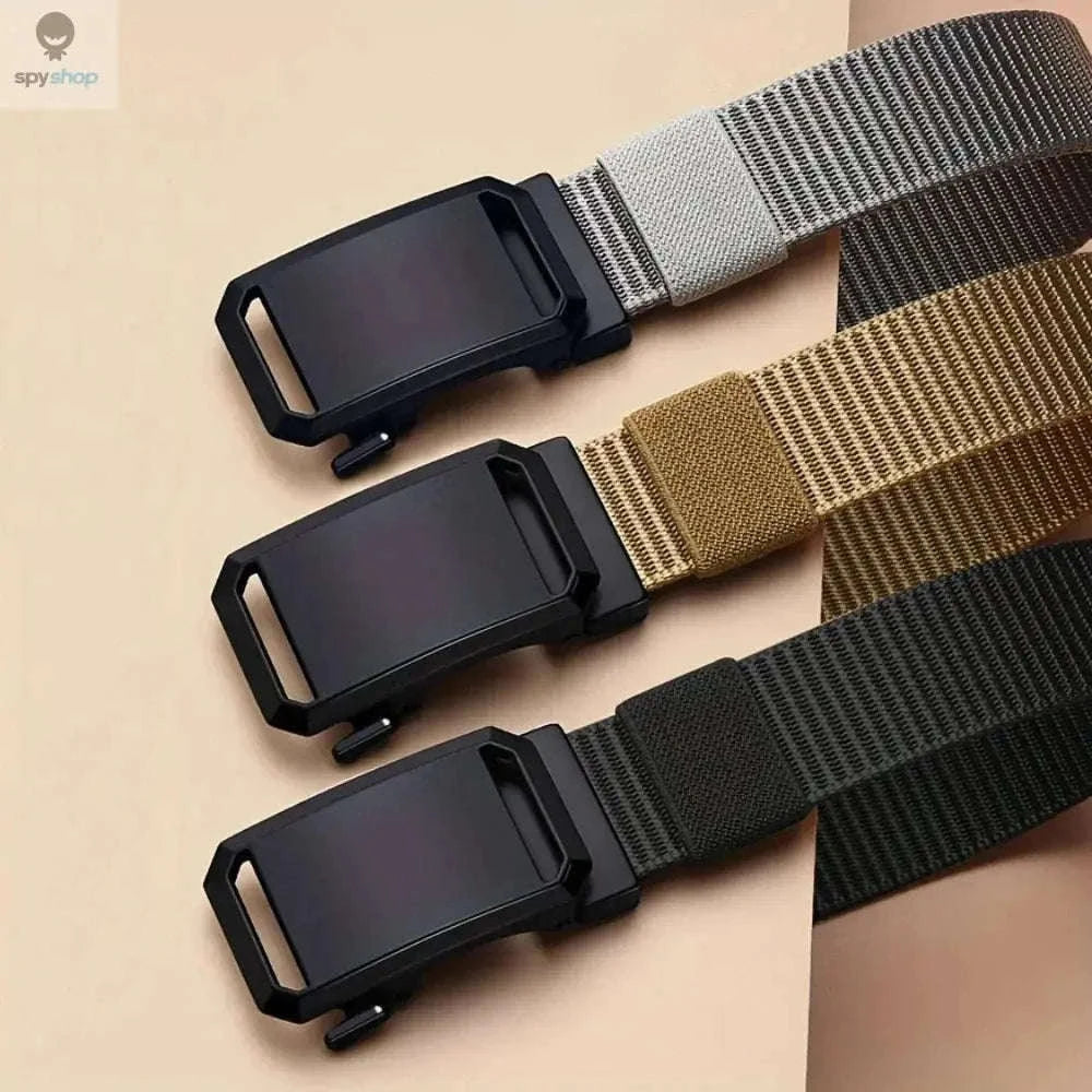 Tactical Canvas Belt with Automatic Buckle for Daily Support-light brown / 120cm