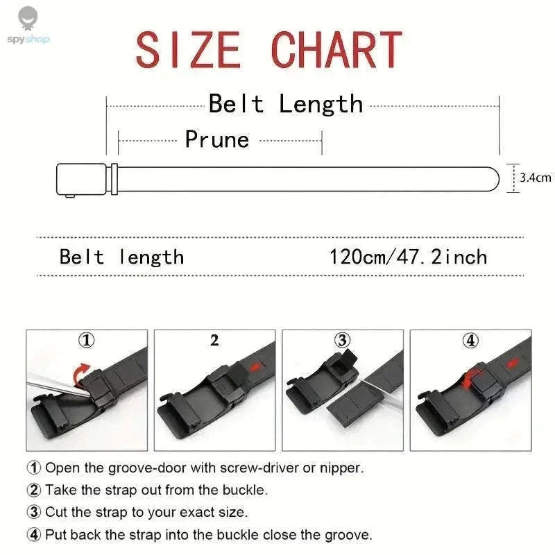 Tactical Canvas Belt with Automatic Buckle for Daily Support-light brown / 120cm