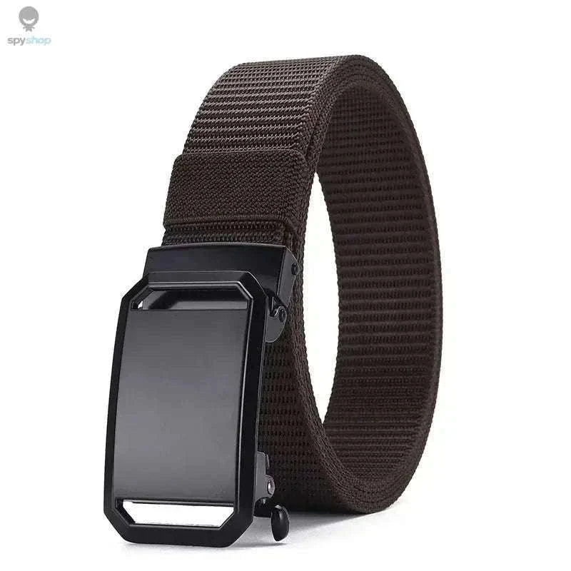 Tactical Canvas Belt with Automatic Buckle for Daily Support-light brown / 120cm