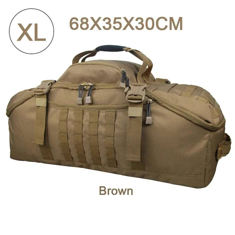 Tactical Duffle Backpack 30L–80L with MOLLE for Gym, Travel & Outdoor-XL Black / United States