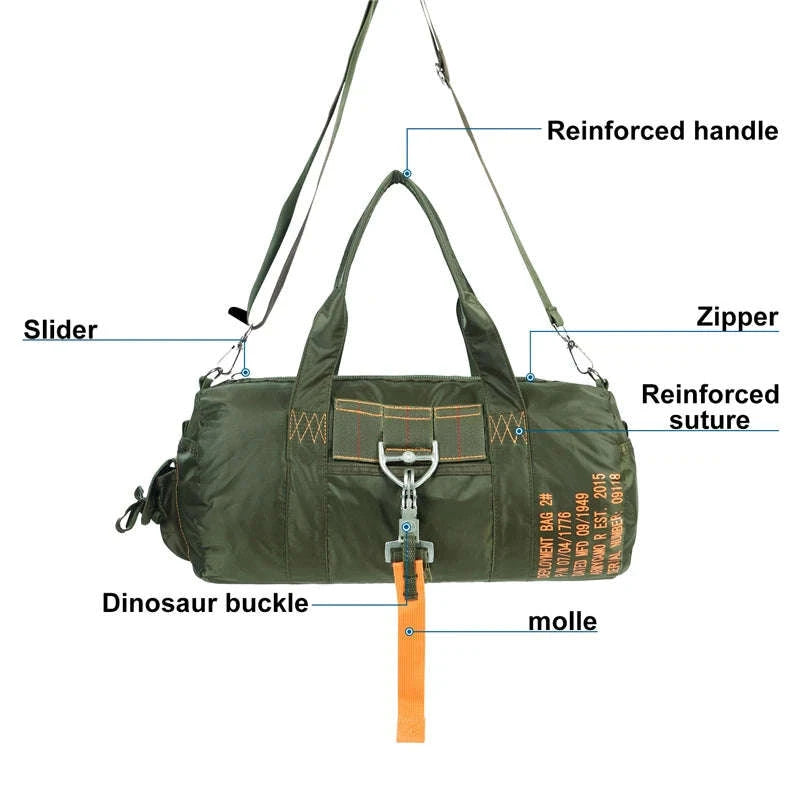 Tactical Duffle Bag Water-Resistant Nylon Travel Gear Bag-OD Green / United States