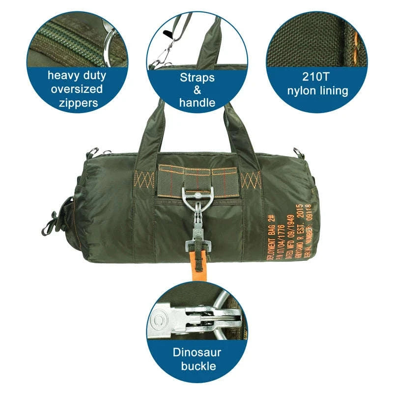 Tactical Duffle Bag Water-Resistant Nylon Travel Gear Bag-OD Green / United States