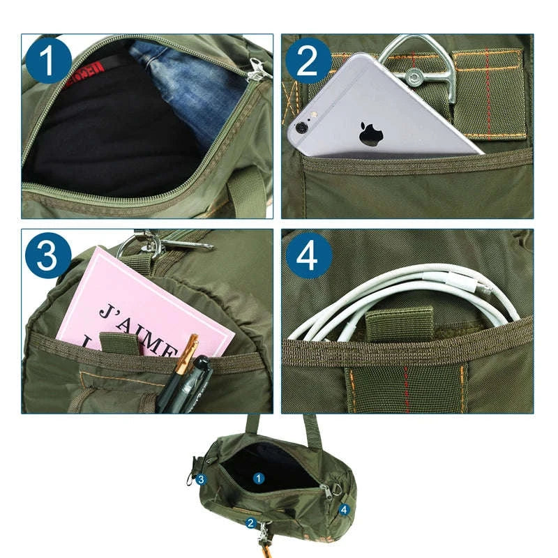 Tactical Duffle Bag Water-Resistant Nylon Travel Gear Bag-OD Green / United States