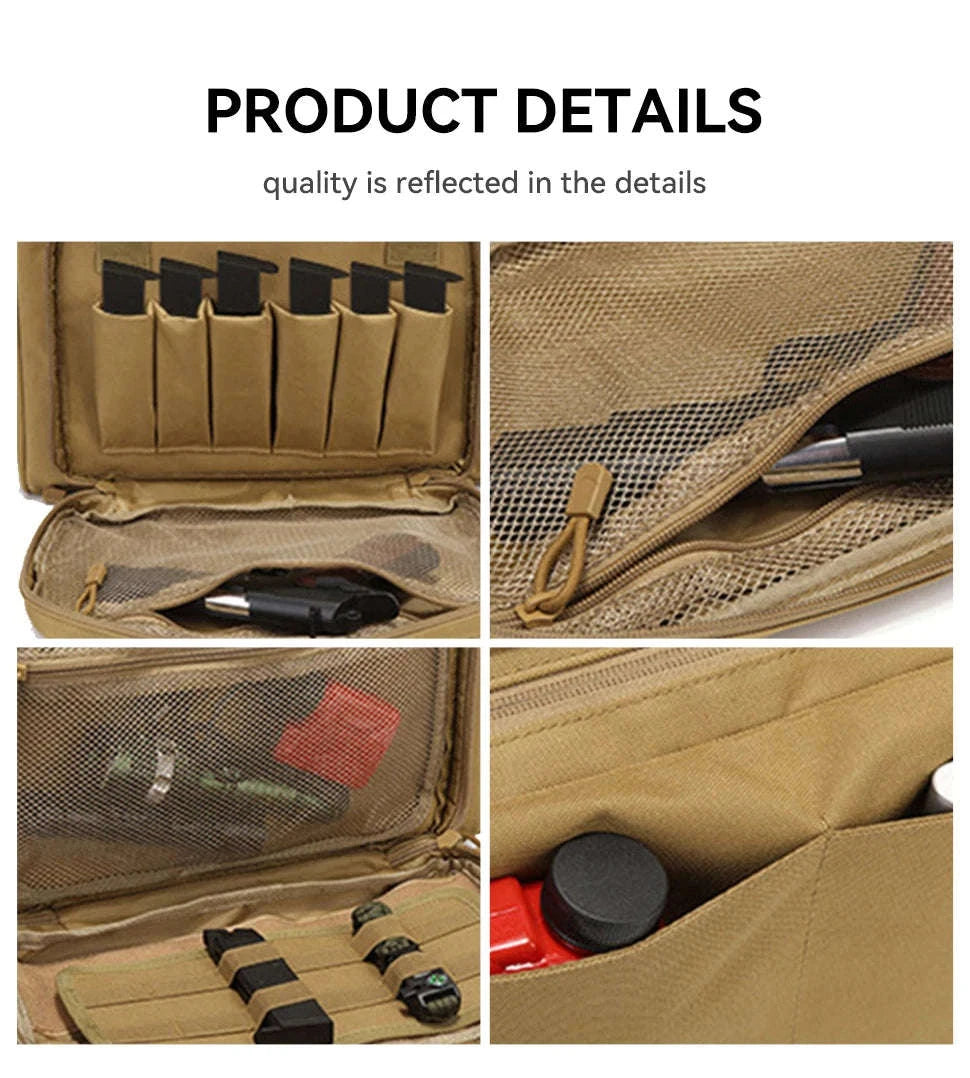Tactical Gun Range Bag with Padded Compartments-Black