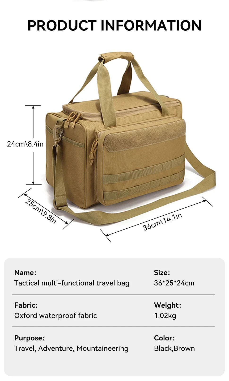 Tactical Gun Range Bag with Padded Compartments-Black