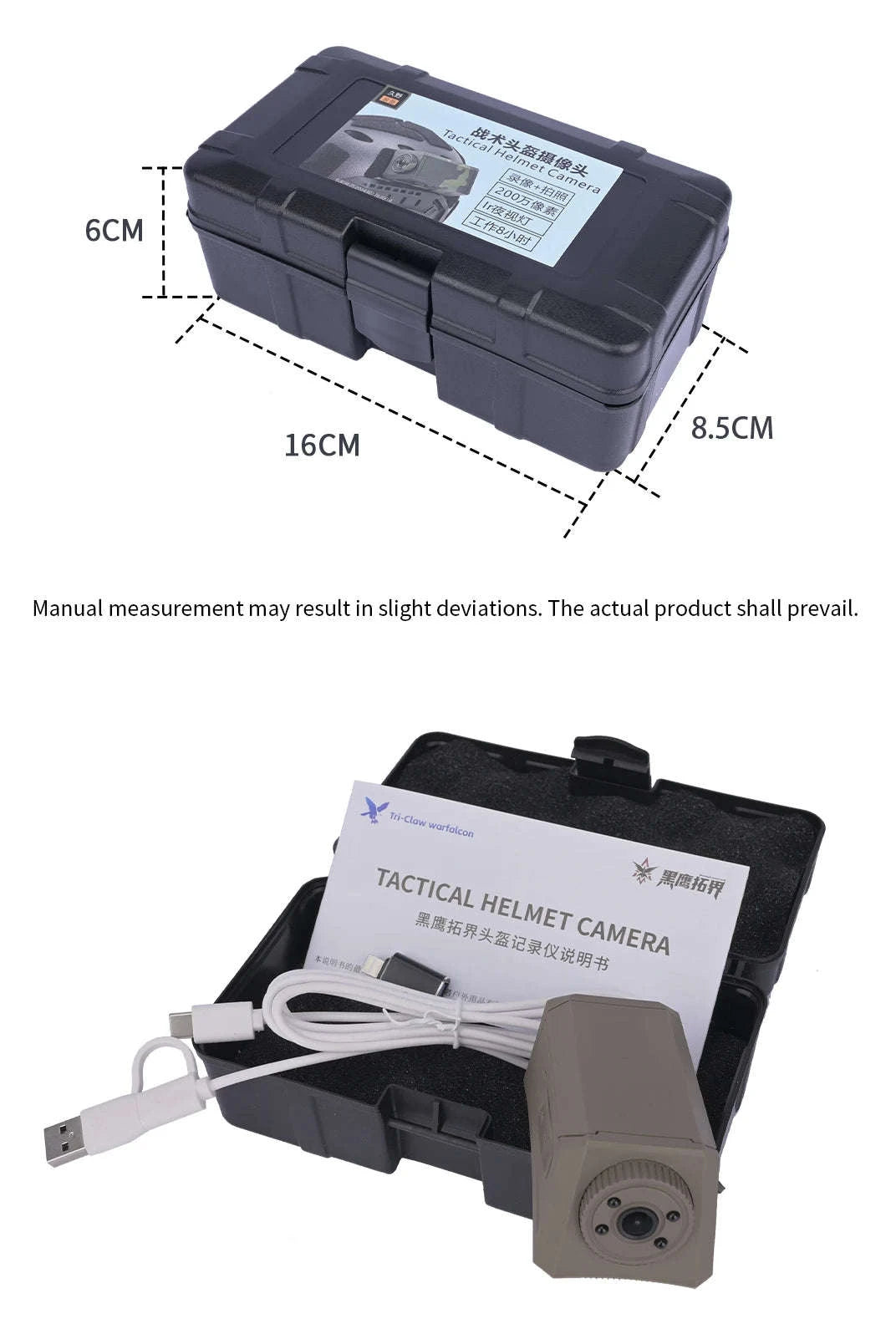 Tactical Helmet Camera with 720P HD Video Recording-RG