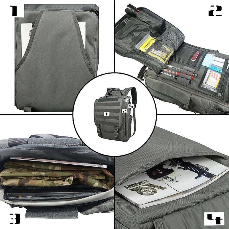 Tactical Laptop Messenger Bag-Grey / United States