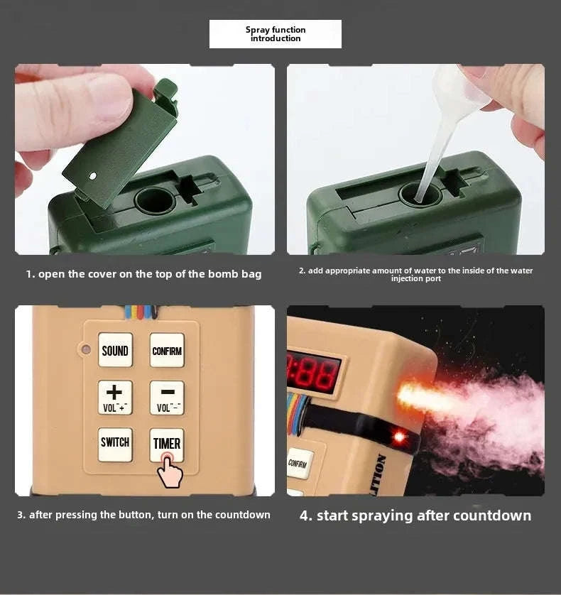 Tactical Toy Grenade with Light and Sound Effects-D