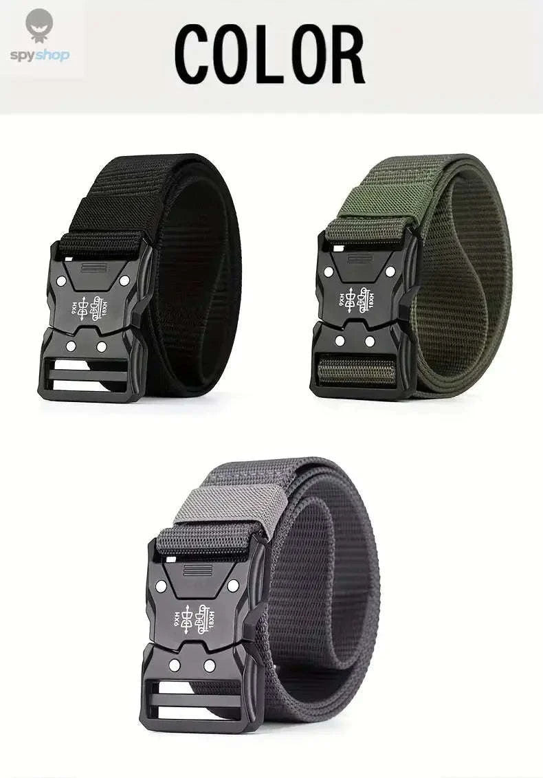Tactical Waist Belt – Durable Automatic Buckle for Outdoor Performance-2PC B1 black kahki / 125cm