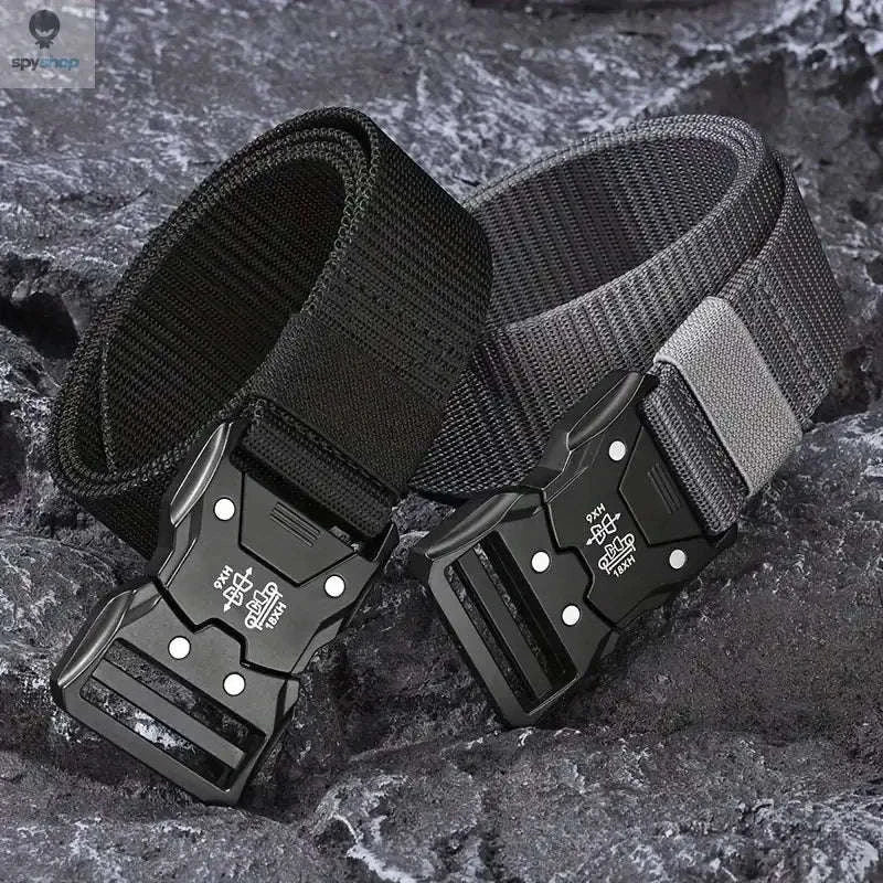 Tactical Waist Belt – Durable Automatic Buckle for Outdoor Performance-2PC B1 black kahki / 125cm
