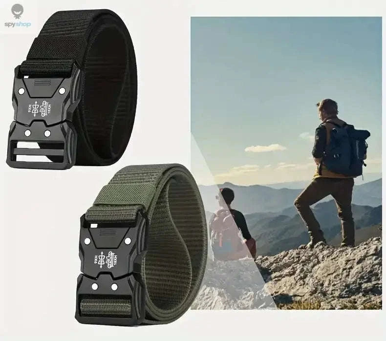 Tactical Waist Belt – Durable Automatic Buckle for Outdoor Performance-2PC B1 black kahki / 125cm