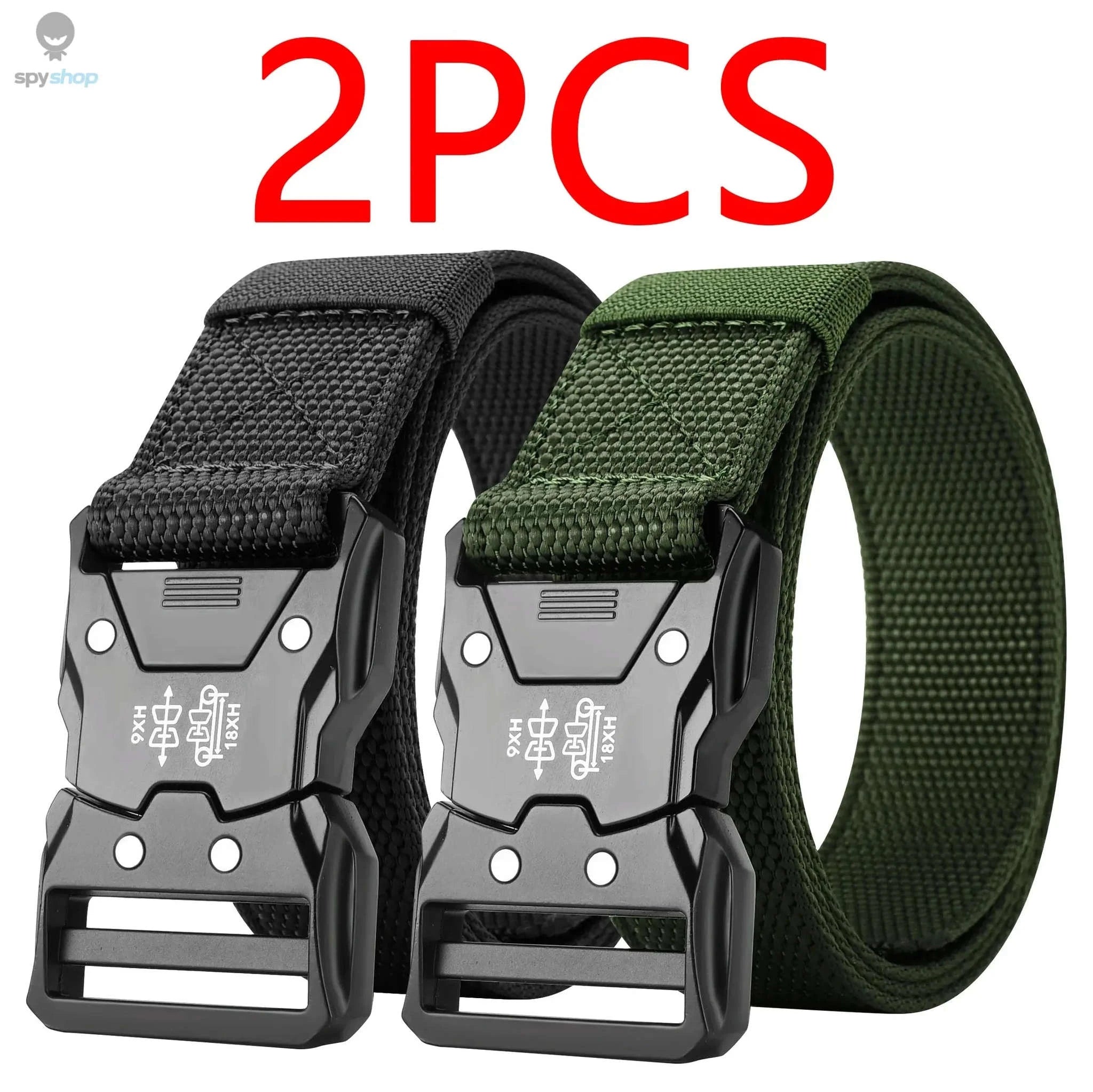 Tactical Waist Belt – Durable Automatic Buckle for Outdoor Performance-2PC B1 black kahki / 125cm
