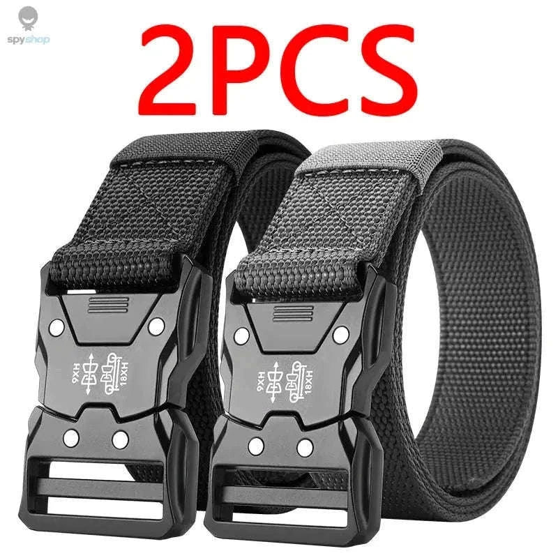 Tactical Waist Belt with Secure Automatic Buckle-2PC B1 black black / 120cm