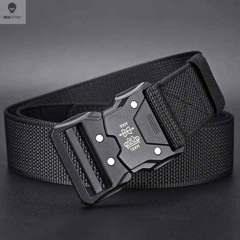 Tactical Waist Belt with Secure Automatic Buckle-2PC B1 black black / 120cm