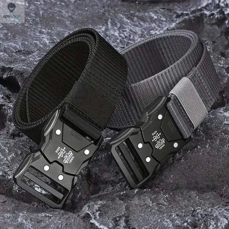 Tactical Waist Belt with Secure Automatic Buckle-2PC B1 black black / 120cm