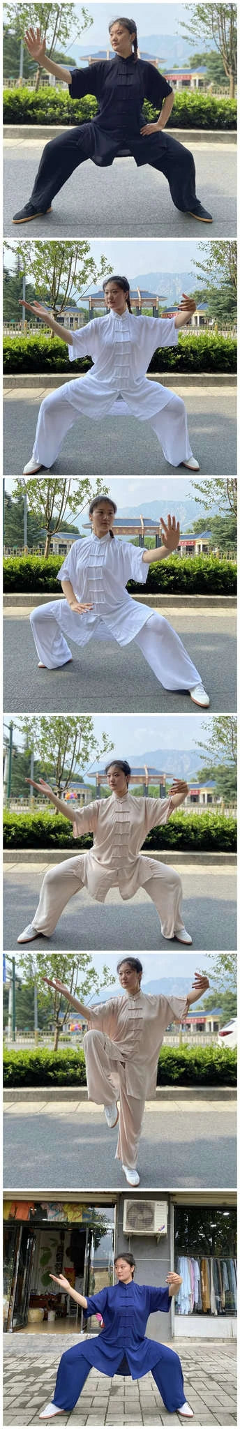 Tai Chi Cotton Uniform for Martial Arts Practice and Performance-black / L(170cm)