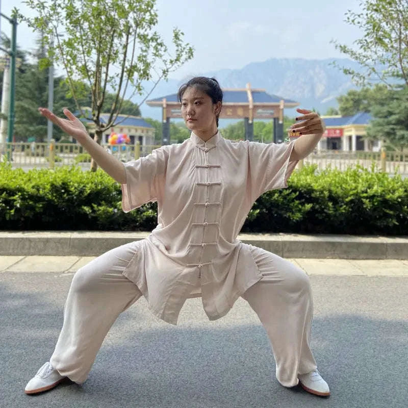 Tai Chi Cotton Uniform for Martial Arts Practice and Performance-black / L(170cm)