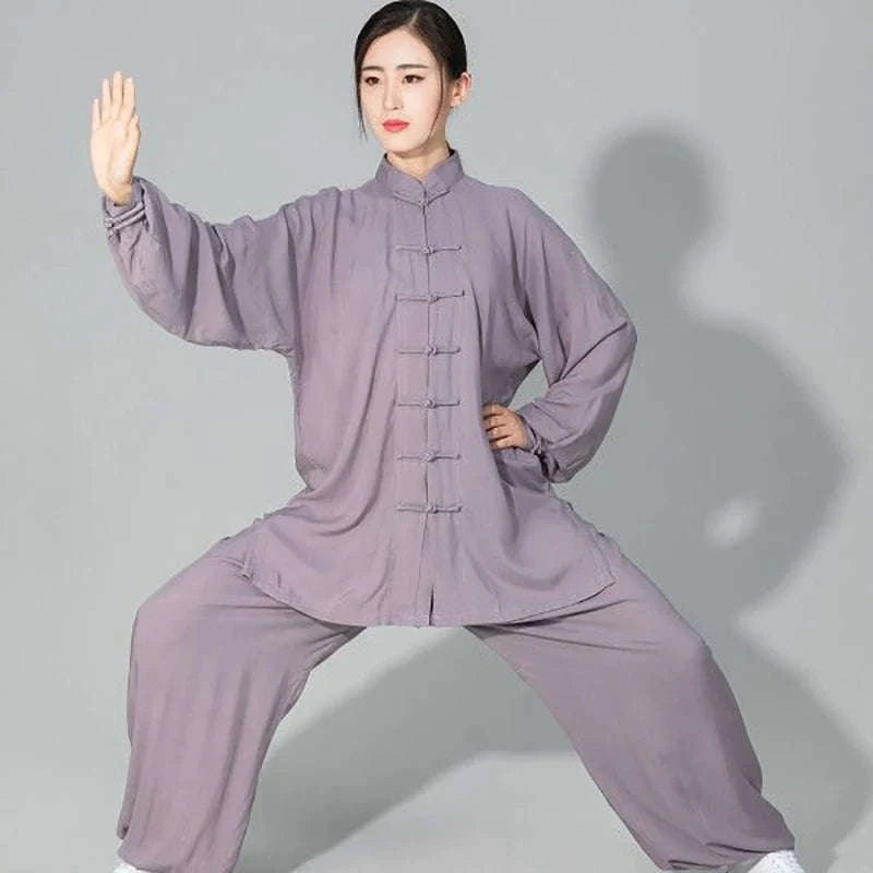 Tai Chi Cotton Uniform for Martial Arts Practice and Performance-black / L(170cm)
