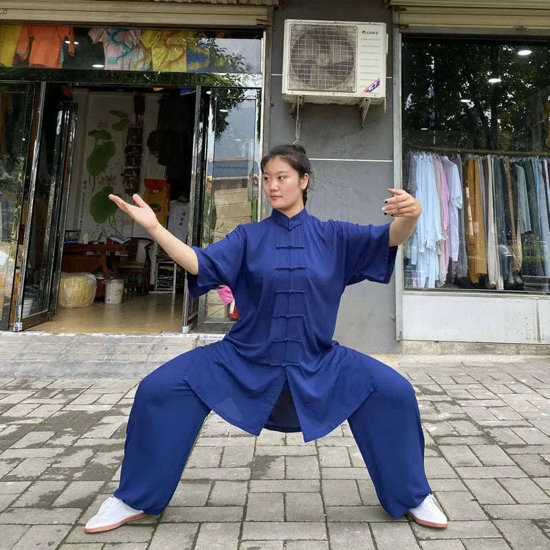 Tai Chi Cotton Uniform for Martial Arts Practice and Performance-black / L(170cm)